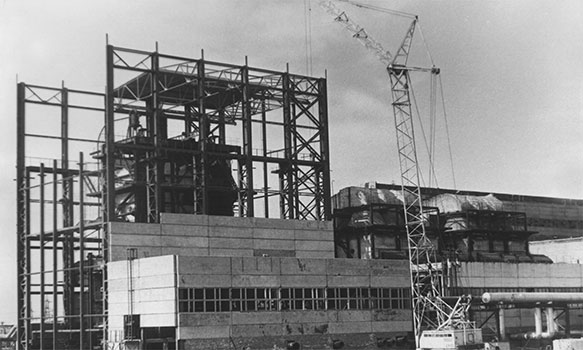 Строительство пикового водогрейного котла №6 ПВК II. 80-е годы